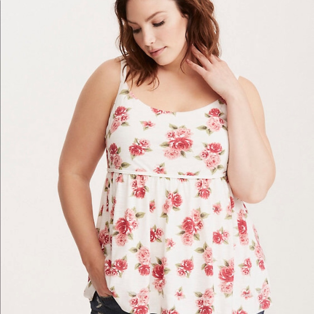 Floral baby doll tank